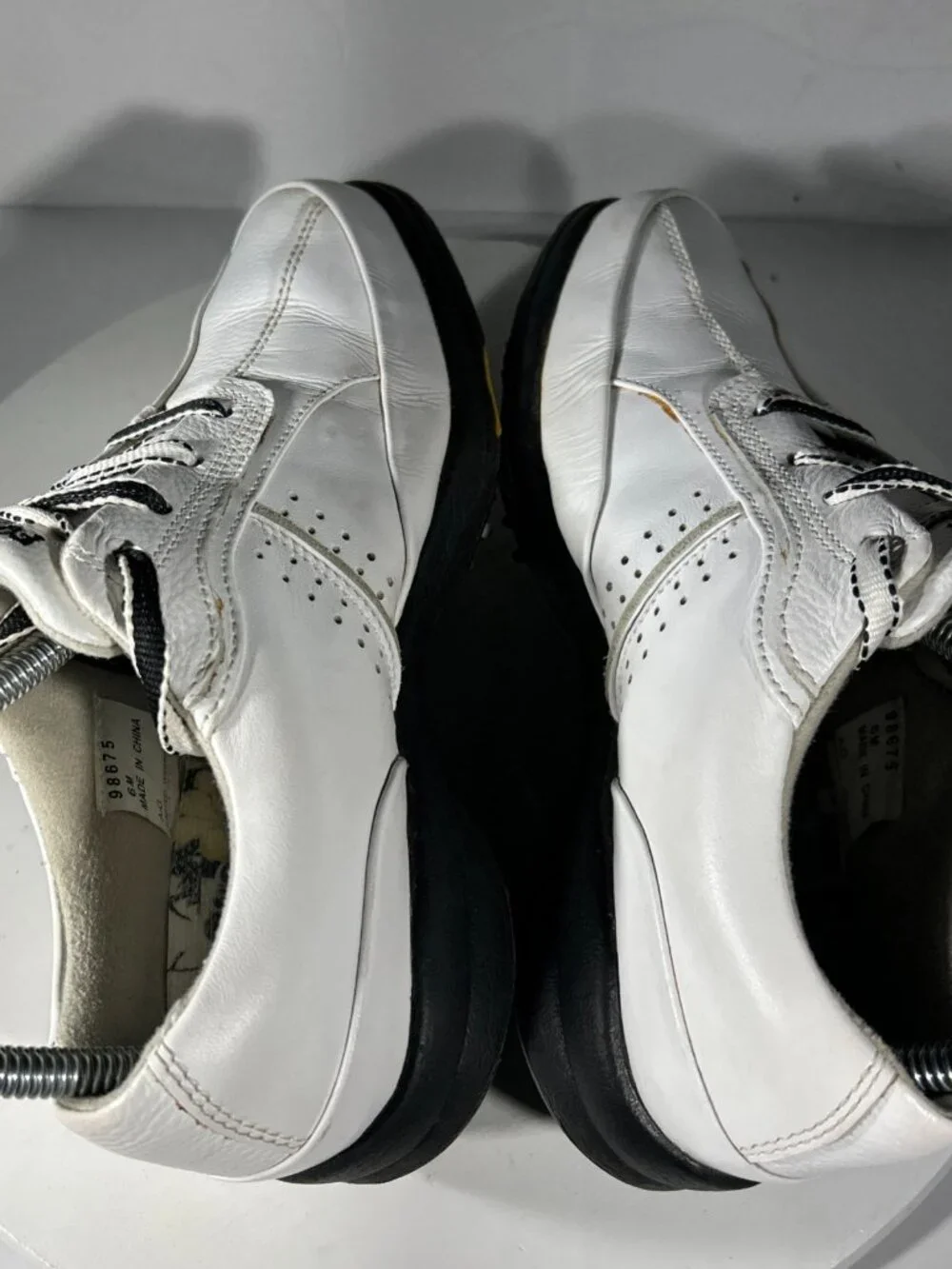 Footjoy eComfort Womens Leather Golf Shoes Size 6 M White Soft Spike Sneakers
